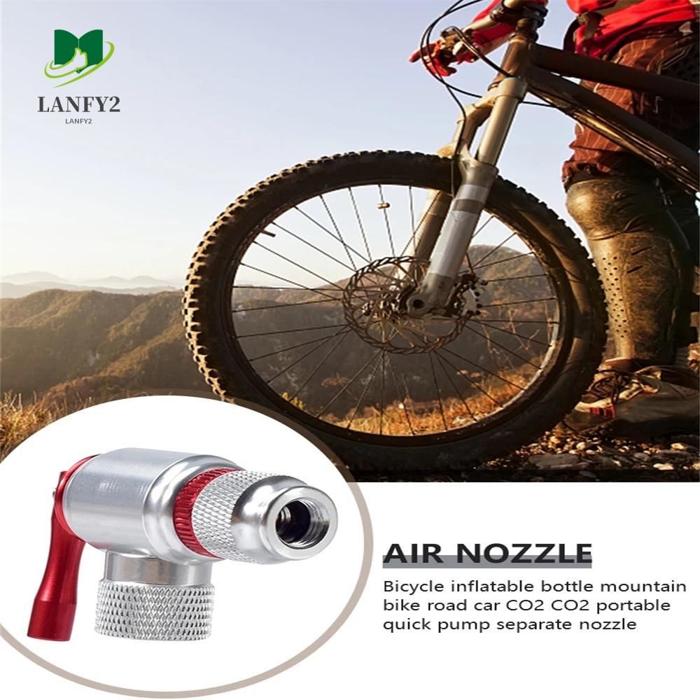 ALANFY CO2 ปั๊มกระบอกสูบขี่จักรยานอุปกรณ์เสริมฉุกเฉินแบบพกพา CO2 แก๊สจักรยานเสือภูเขาจักรยานหัวปั๊มอ