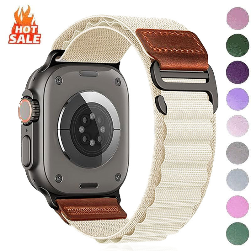 Alpine Loop Band สายหนังสร้อยข้อมือสําหรับ Apple Watch 38/40/41/42/44/45/46/49 มม. Ultra Series 11/10/9/8/7/6/5/3/SE