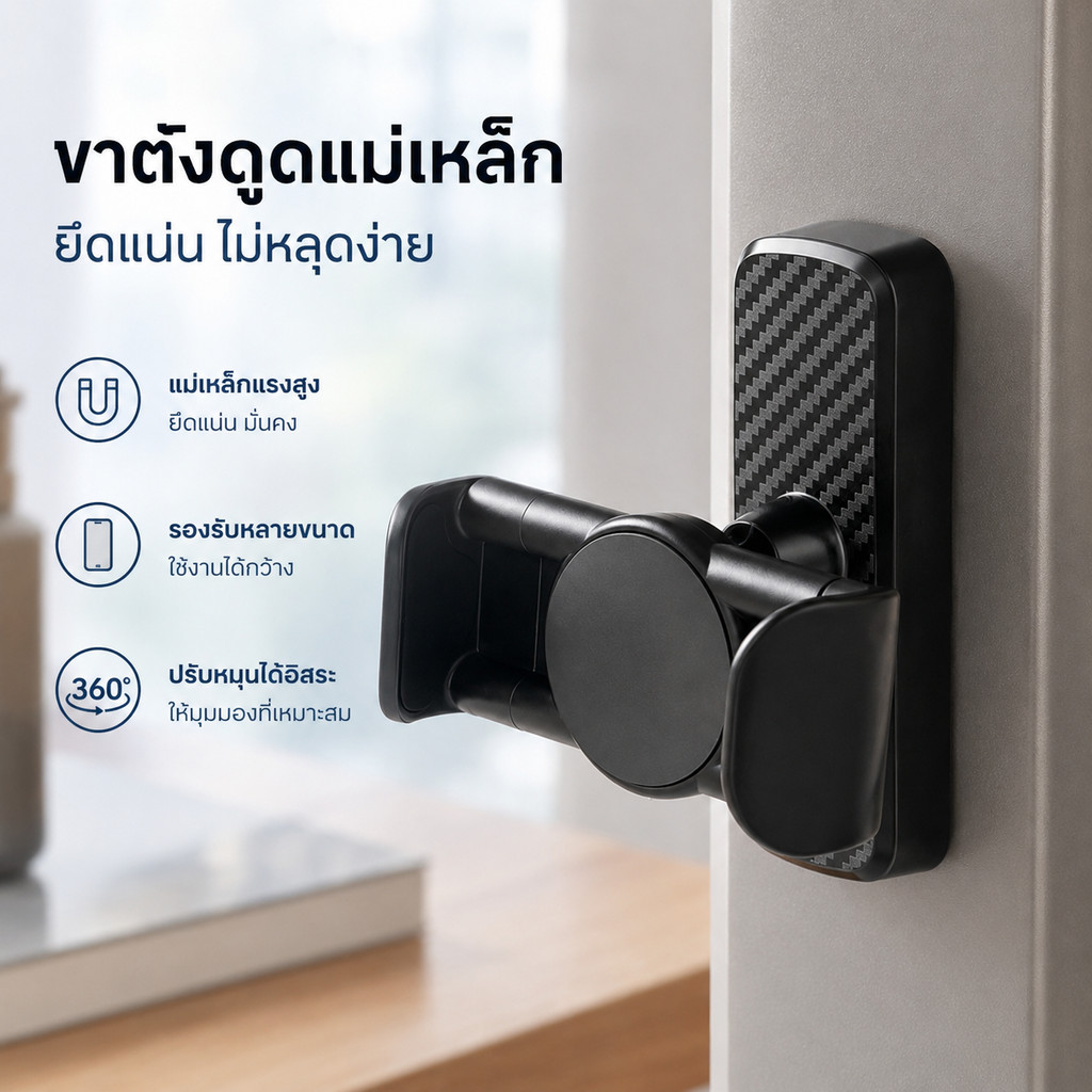 ที่วางโทรศัพท์ในรถยนต์ ที่วางโทรศัพท์แม่เหล็กสำหรับออกกำลังกาย ติดตั้งง่าย รองรับโทรศัพท์ขนาด 4.0-7.0 นิ้ว พกพาสะดวก