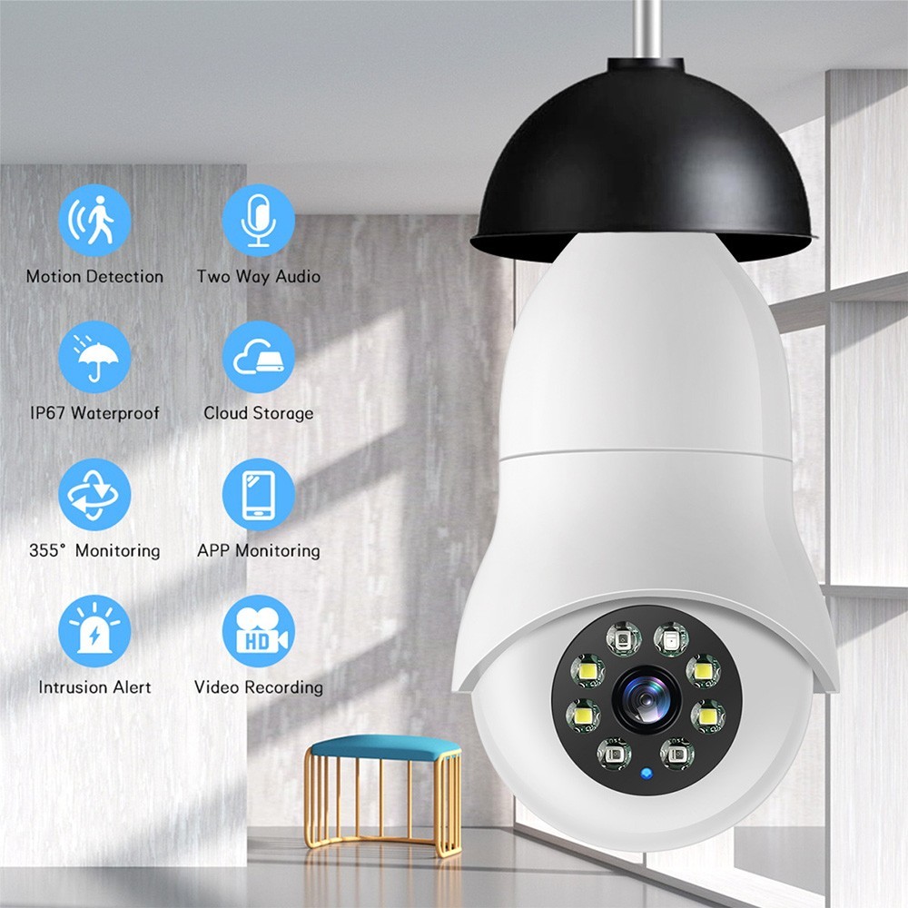 การตรวจจับการเคลื่อนไหวของกล้องกลางแจ้งแบบไร้สาย ​Night Vision Security กล้องกลางแจ้งสําหรับ Home Office Security