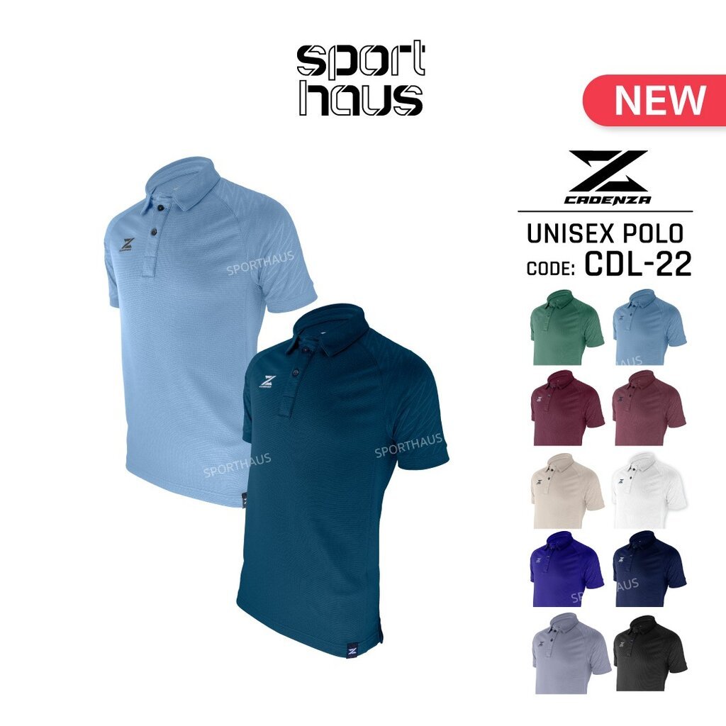 ใหม่ล่าสุด! CADENZA เสื้อโปโล เสื้อคอปก คาเดนซ่า รุ่น CDL-22 Emboss Classic สีดำ/ขาว/กรมท่า/เทา/แดง