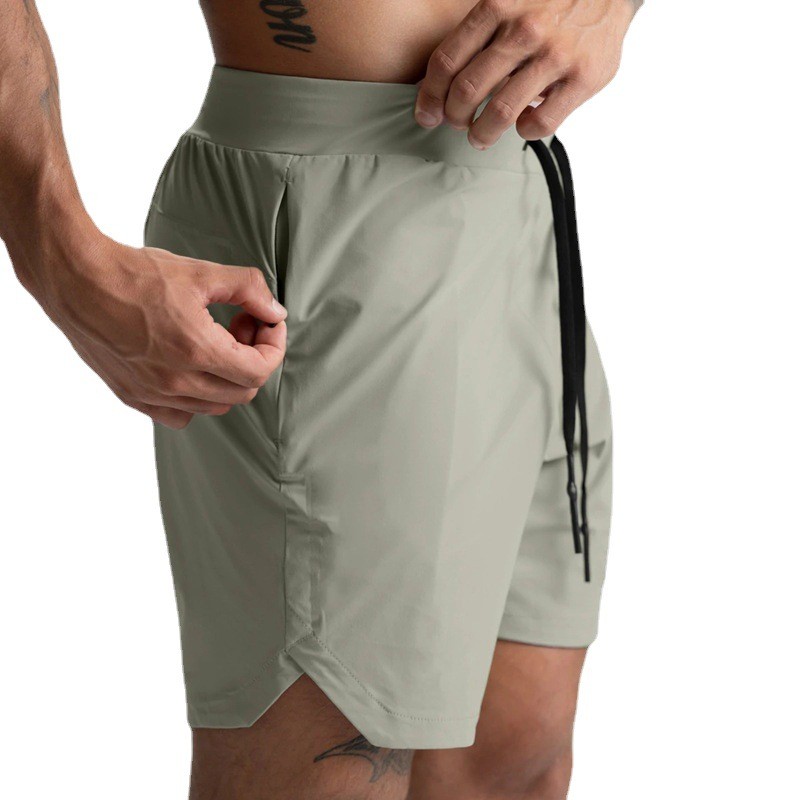 Men's Shorts Single-Layer Woven Quick-Drying Solid Color Running Fitness Sports Casual Shorts y1jx