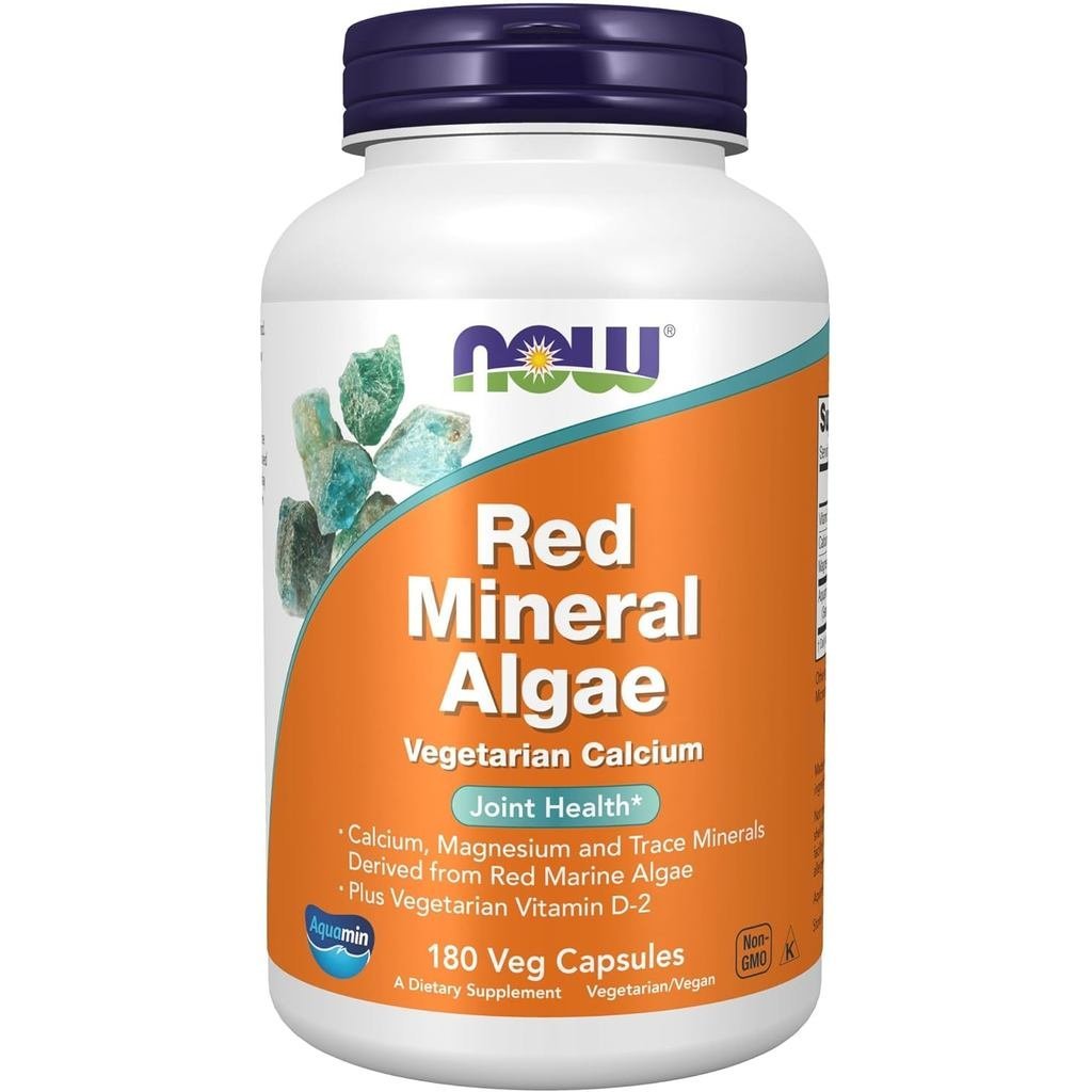 NOW s Red Mineral Algae Plus D2 ร่วม* 180 แคปซูลผัก