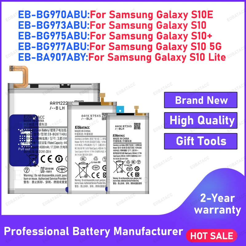 ยี่ห้อใหม่ EB-BG977ABU EB-BG970ABU EB-BG973ABU EB-BG975ABU EB-BA907ABY สําหรับ Samsung S10 S10E S10+