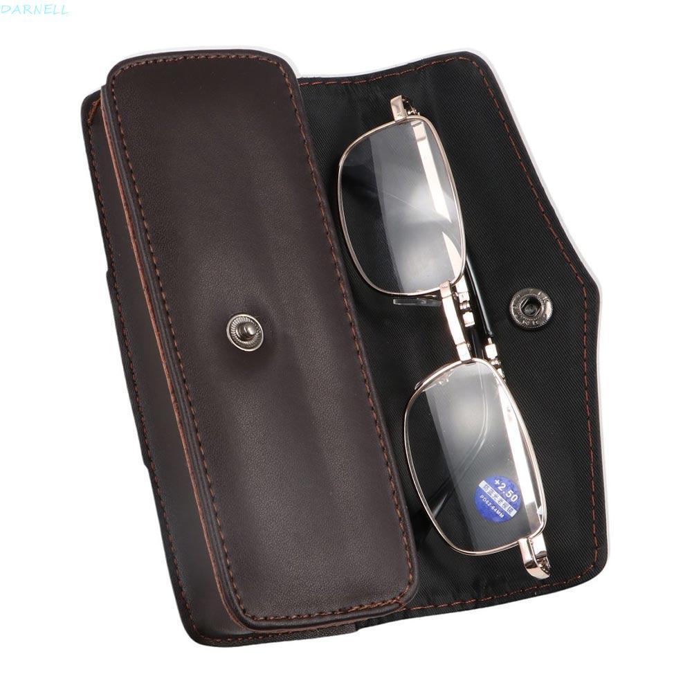 DARNELL Waistpack กล่องแว่นตาผู้ชาย Retro PU หนัง Hung บนเข็มขัดแว่นตา Presbyopic วัยกลางคนและผู้สูงอายุของขวัญพ่อแว่นตากระเป๋ากล่องตา