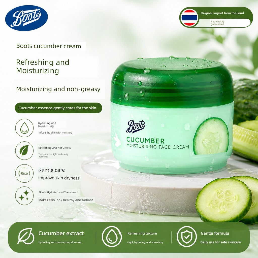 moisturizer มอยเจอร์ไรเซอร์บำรุงผิวหน้า T Thailand BOOTS Original Cucumber Cream Moisturizing Whiten