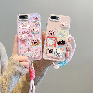 เคส iPhone 7 Plus เคส iPhone 8 Plus เคส For iPhone พร้อมตัวยึดกระจก 3D ตุ๊กตาโทรศัพท์แบบแข็ง BB-CYJZ