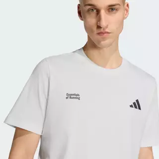 adidas วิ่ง เสื้อยืดพิมพ์ลาย RUN ESSENTIALS ผู้ชาย สีขาว KS2501