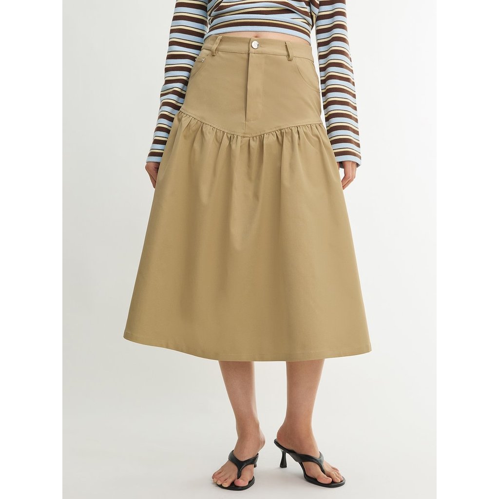 [Pomelo] กระโปรงเอวสูง / High Waist Midi Skirt