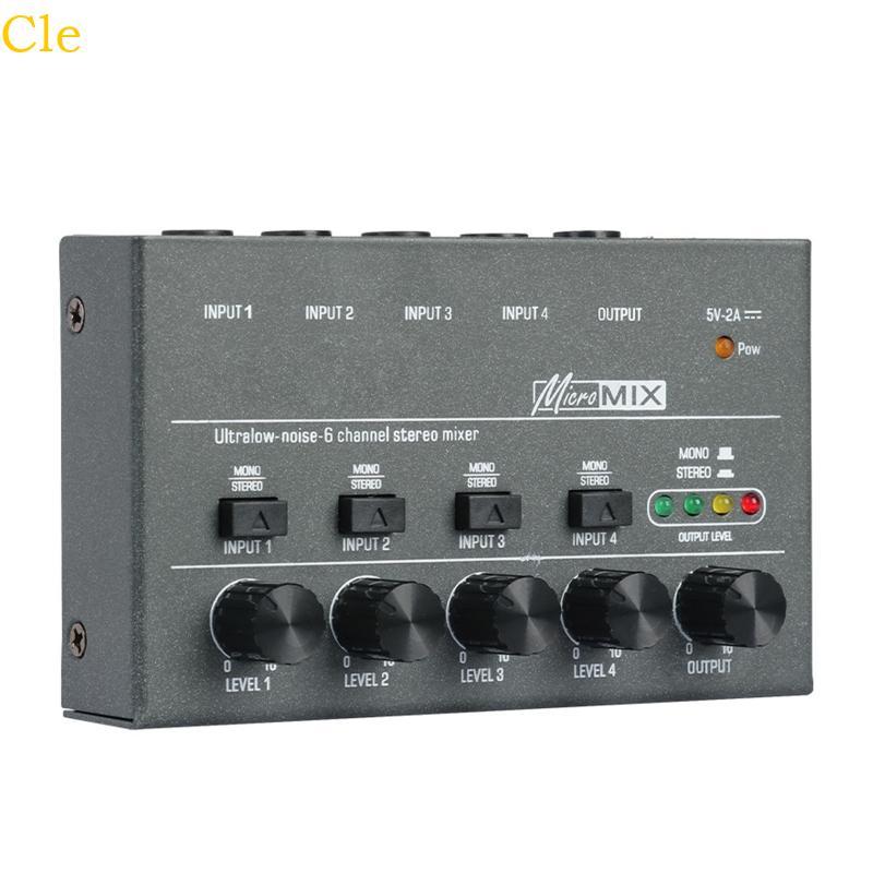 Cle DX400 Mixer Mini DJ Low Noise Sound Mixer Ultra Compact Professional KTV