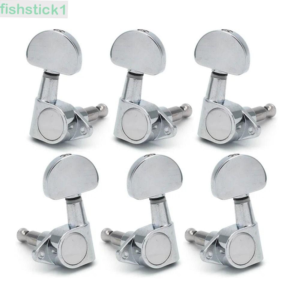 FISHSTICK1 ชุดคีย์จูนกีตาร์ไฟฟ้า 6 ชิ้น กันสนิม 3 ซ้าย/ขวา|หัวหมุดปรับแต่งสายกีตาร์พร้อมปลอกโลหะ/บูชเกลียว/สกรูกีตาร์อย่างแม่นยํา|หัวลูกบิด