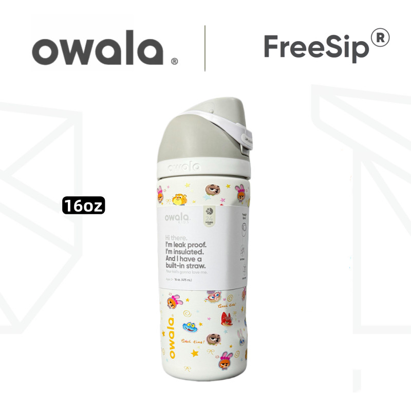 ขวดน้ํา Owala FreeSip 16 ออนซ์ – สแตนเลสหุ้มฉนวนสูญญากาศติดผนังสองชั้นป้องกันการรั่ว, หลอด 2-in-1 & ฝาจิบ, ปลอดสาร BPA สําหรับโรงเรียน, ท่องเที่ยวและของใช้ประจําวัน
