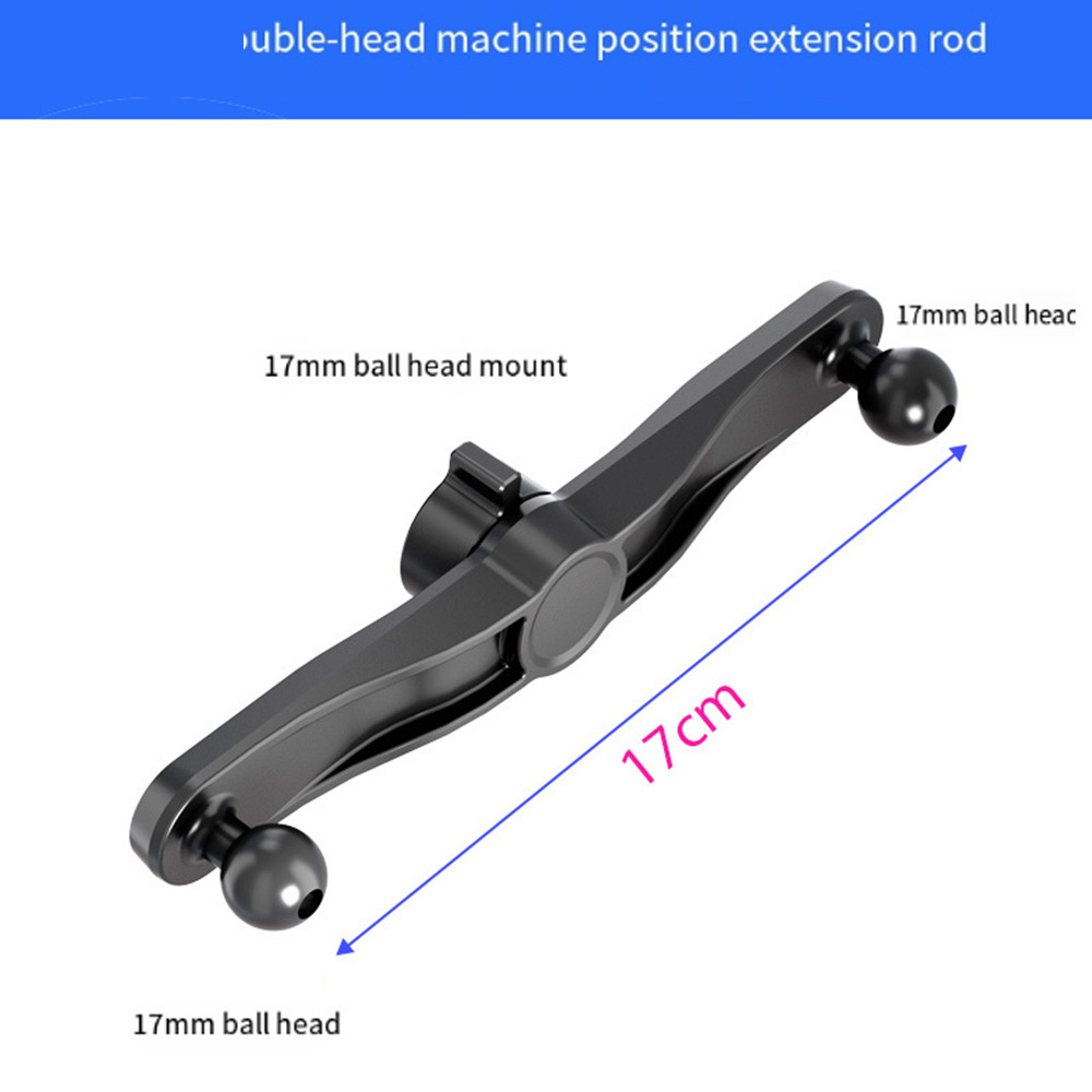 อุปกรณ์เสริมฐานที่วางโทรศัพท์อเนกประสงค์แบบ Dual Ball-Head 360° อะแดปเตอร์ยึดโทรศัพท์ในรถยนต์แบบหัวบอล 17 มม. ปรับได้