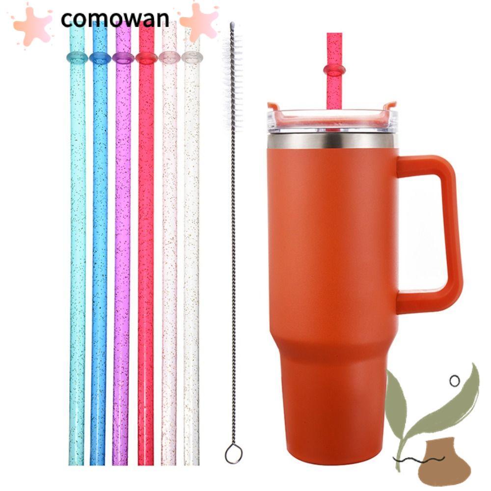 KOWAN 12 + 1 ผงทองหลอดพลาสติก, แบบพกพารถ Travel ถ้วยฟางรถถ้วยหลอด, นํากลับมาใช้ใหม่ด้วยแปรงทําความสะ