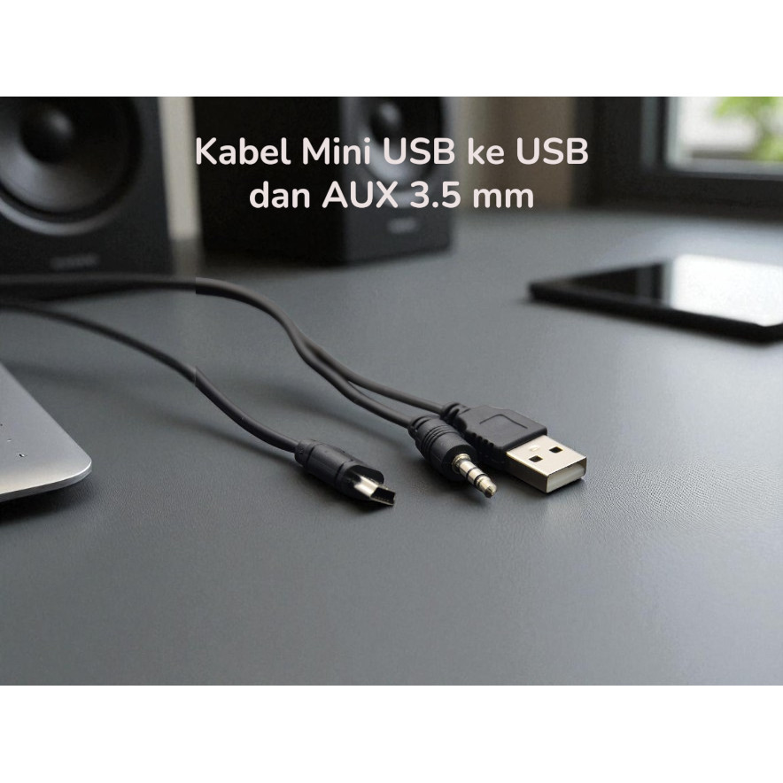 AUC Mini USB to USB และ AUX Cable สายสัญญาณเสียง 3.5 มม. 50 ซม. - A-50