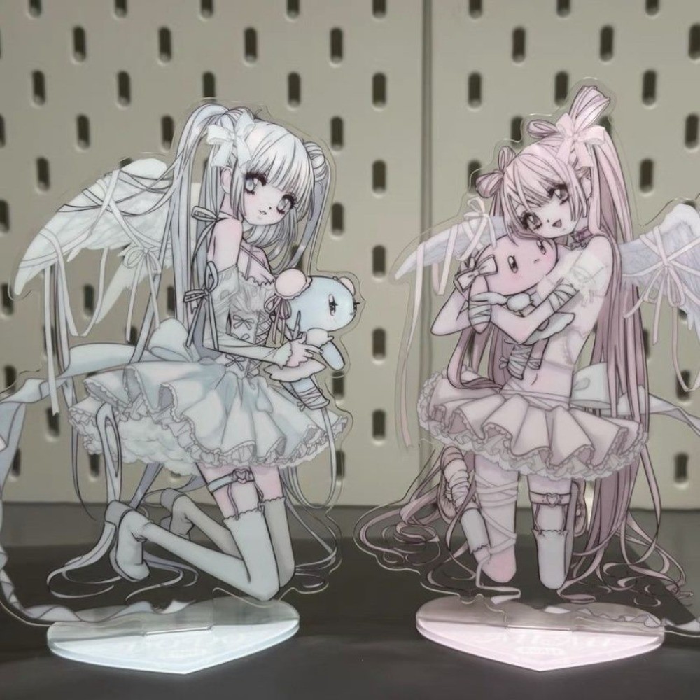 Domi Angel High Aesthetic อะคริลิค Standee - ตุ๊กตาตกแต่งทํามือ - เครื่องประดับเดสก์ท็อปน่ารัก - ของขวัญที่สมบูรณ์แบบสําหรับเพื่อนและนักสะสม