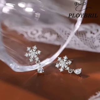 PLOYBRIL✨ต่างหู Frost Drop ตุ้มหูเกล็ดหิมะ เงิน 925แท้ ดีไซน์วินเทจ ใส่สบายไร้ระคาย ใส่ได้ทุกฤดู E019