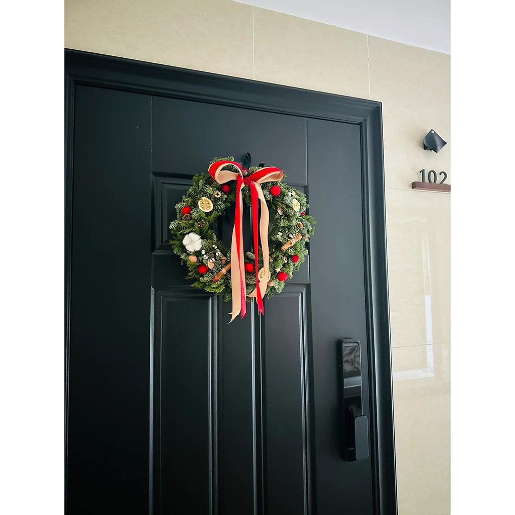 พวงหรีดคริสต์มาส Luminous Home Entry ประตูบรรยากาศวันหยุดตกแต่งแขวนตกแต่งห้างสรรพสินค้าหน้าต่างฉากแข