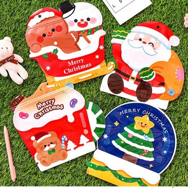 ถุงซิปล็อค 🎅คริสต์มาส  ถุงของขวัญ🎄ซองใส่ขนม ซองซิปล็อค