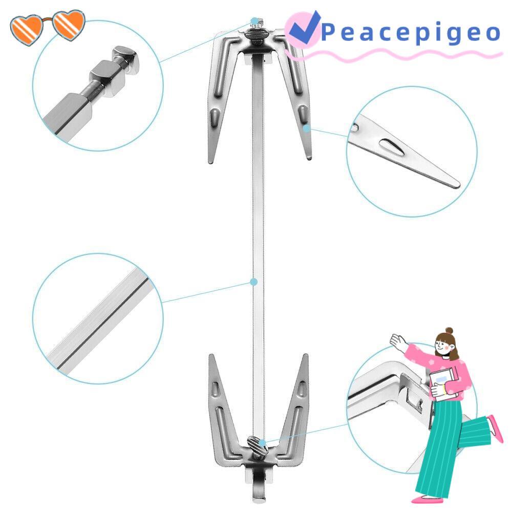 PEACEPIGEO ตะแกรงย่างไก่, ส้อมย่างหมุนสแตนเลส, เครื่องมือบาร์บีคิวกันสนิมสะดวก อุปกรณ์เตาอบ ส้อมทอดอากาศ Ktichen