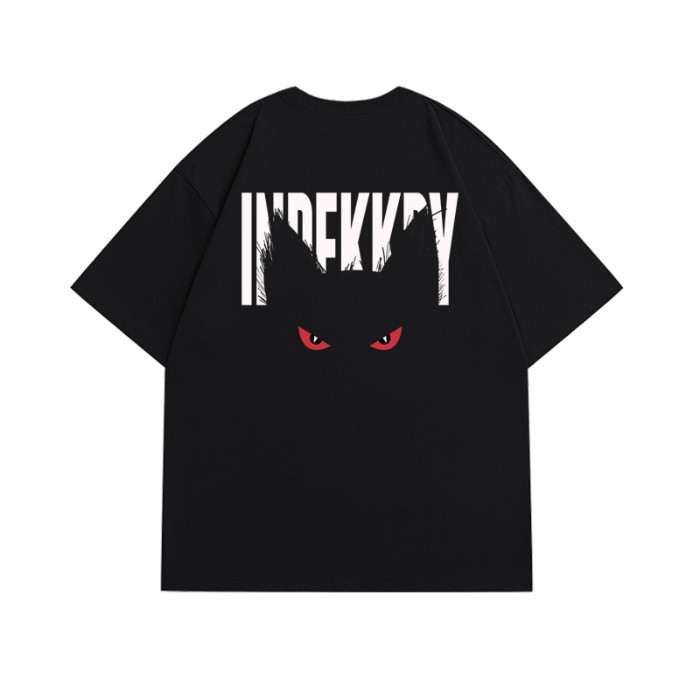 75375373COD [/แนะนํา] Heavyweight 230g เส้นด้ายคู่ผ้าฝ้ายแท้หวีตาแน่นพิมพ์ตัวอักษรเสื้อยืดแขนสั้น 20