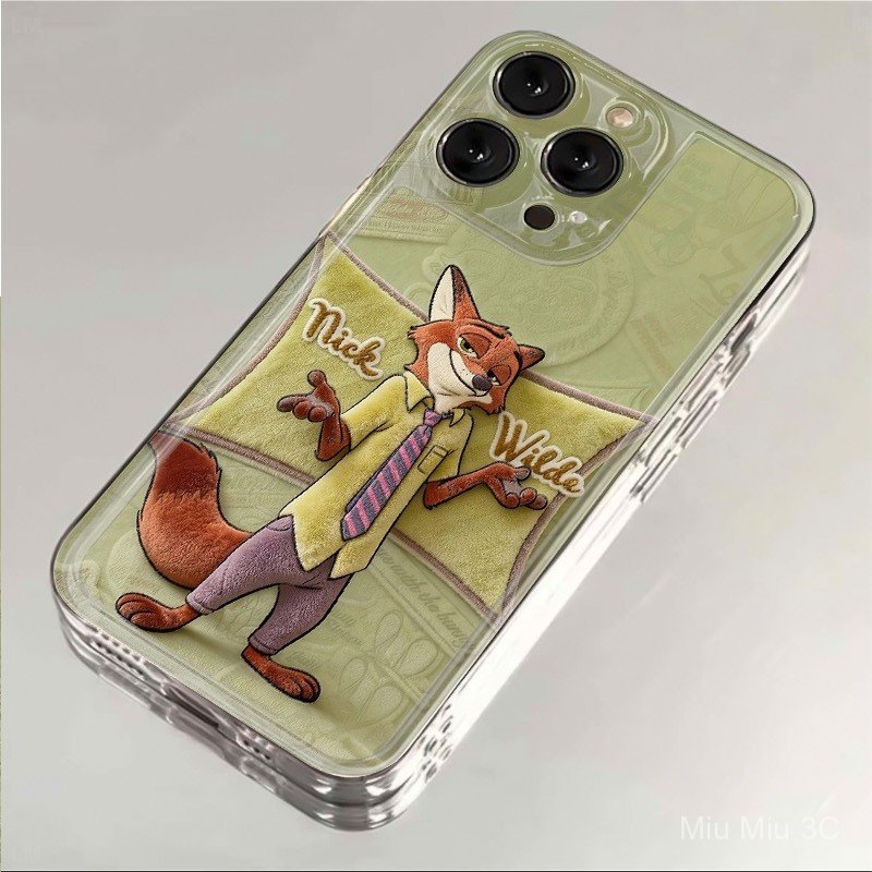 Creative Plush Foxเคสโทรศัพท์การ์ตูนโปร่งใสเหมาะสําหรับiPhone XR 16ProMaxกันกระแทก17PRO 14Proแฟชั่น1