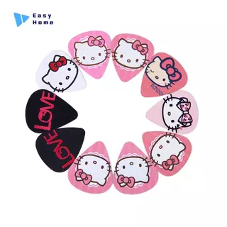 กีตาร์อะคูสติกปิ๊กกีตาร์น่ารักๆ5ชิ้นใหม่ Hello Kitty Electric Smooth BASS อุปกรณ์เครื่องมือเลือกของขวัญกีตาร์