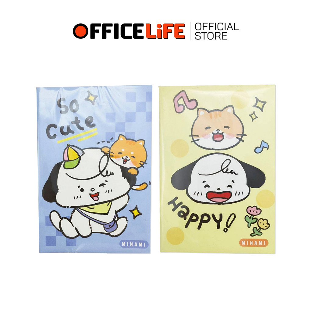 MINAMI (มินามิ) สมุดปกอ่อน สมุด แพ็ค 2 เล่ม ลายตัวการ์ตูน ( 1 แพ็ค คละสี )