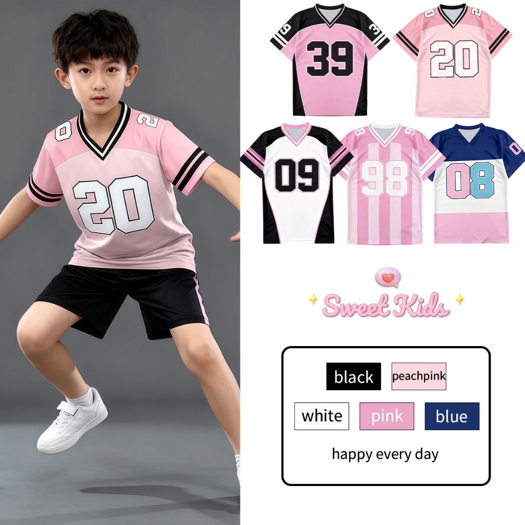SweetKids พร้อมส่งจากกทม🌸เสื้อยืดเด็ก🍓เสื้อแขนสั้นฤดูร้อน คอวี ระบายอากาศได้ พิมพ์ลายตัวเลข ใส่ได้ทั้งเด็กชาย-หญิง