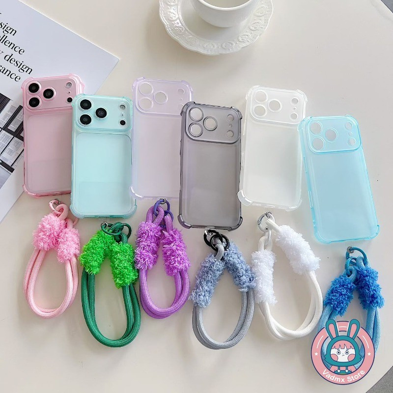 Ice Mist เคสโทรศัพท์สําหรับ OPPO Reno 10 9 8 8Z 7 7Z Pro Plus 6 Lite 5 Pro 5K 5G 4G Frosted ปลอกใสน่ารักหรูหรา Anti-fall นุ่มปกหลัง Plush Lanyard ราคา ถูกที่สุด ดีลบีเคเค