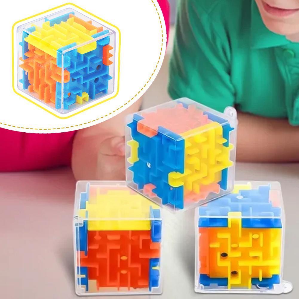 3d Cube Maze Ball Ball Ball Runner 46-12 ปีเขาวงกตสติปัญญาปริศนาหกเด็ก P8t3