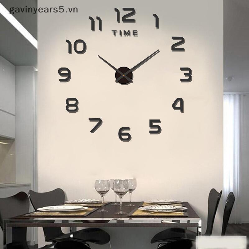 Gavin นาฬิกาตกแต่งห้องนอนขนาดใหญ่ 2D นาฬิกาแขวนห้องนั่งเล่นสวนขนาดใหญ่กระจกอะคริลิสติกเกอร์ตกแต่งนาฬ