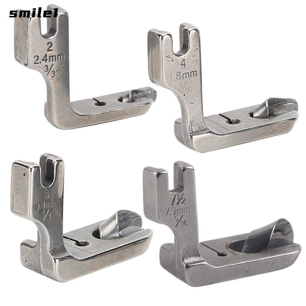SMILE 4PCs เย็บแบนรถ Curling Feet ทนทาน 2.4mm+4.7mm+6.4mm+8.0mm เย็บ|ตีนผี เย็บผ้า|เท้าเย็บผ้าเหล็กเ