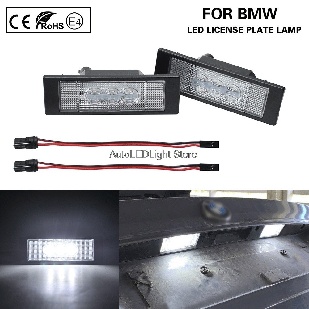 2pcs LED จํานวนใบอนุญาตโคมไฟสําหรับ BMW E81 E87 E63 E64 F20 F12 F13 Z4 E85 E86 E89 K48 F06 MINI R55 