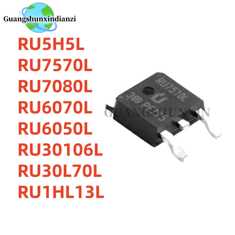 5PCS RU7570L RU7080L RU6070L RU1HL13L RU5H5L RU6050L RU30106L70L TO-252 Field Effect ทรานซิสเตอร์