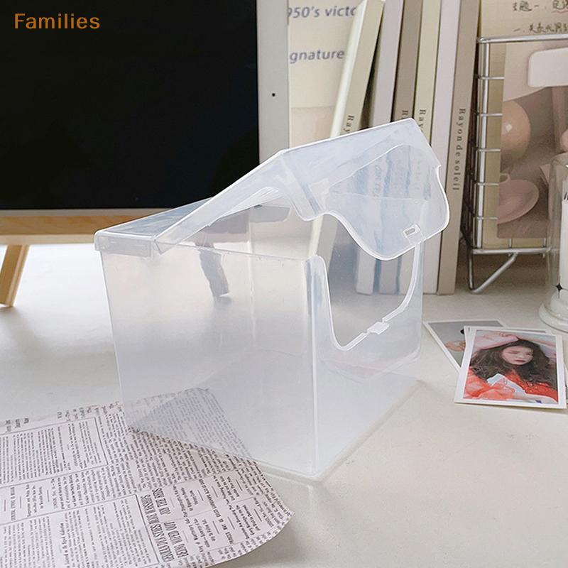 Families> Photocards Storage Box Stickers Korea Idol Card Holder Desk Transparent Storage Organizer Classification Box Stationery good