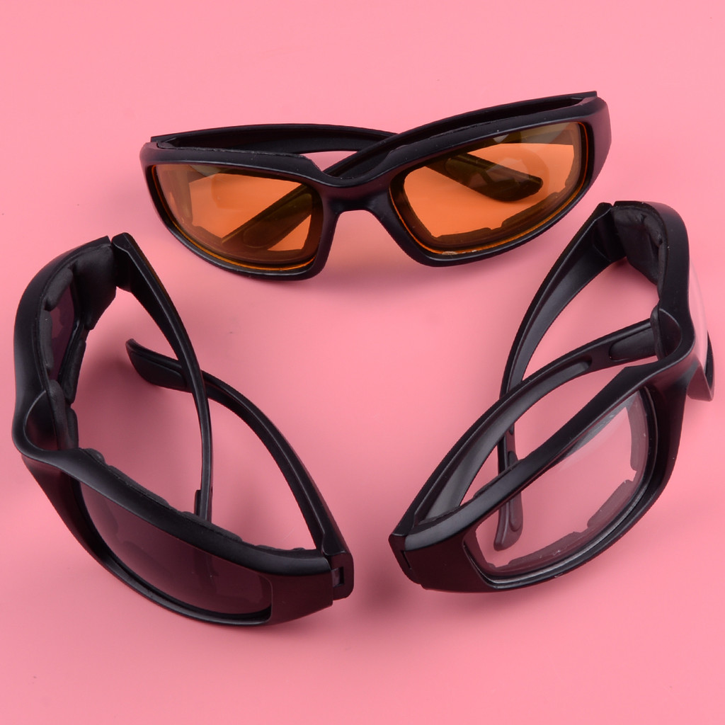 3 Pairs Motorcycle Sunglasses Goggles Sports Biker Riding Glasses Foam Padded Wind Resistant Windpro