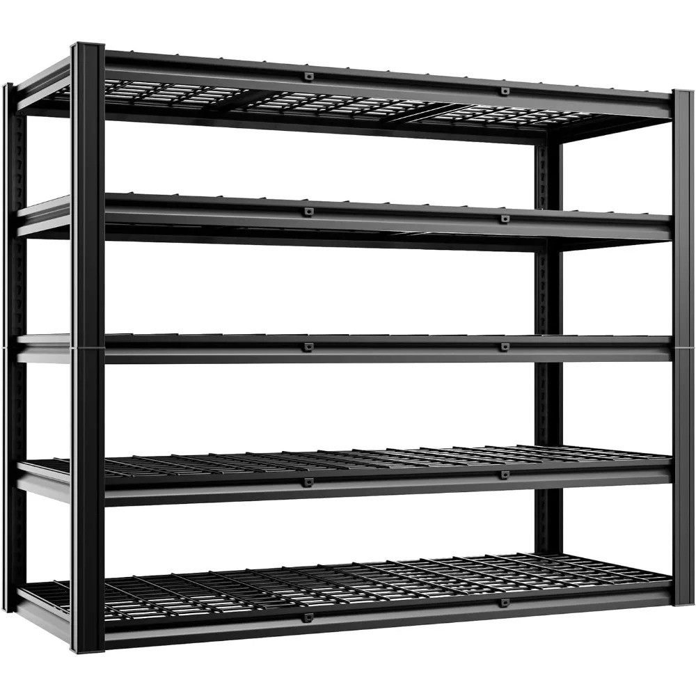 5 - tier 60w X 24ed X 72h Garage Shelving Storage Shelf 3000lbs Heavy Duty ชั้นวางโลหะปรับ Rack Unit