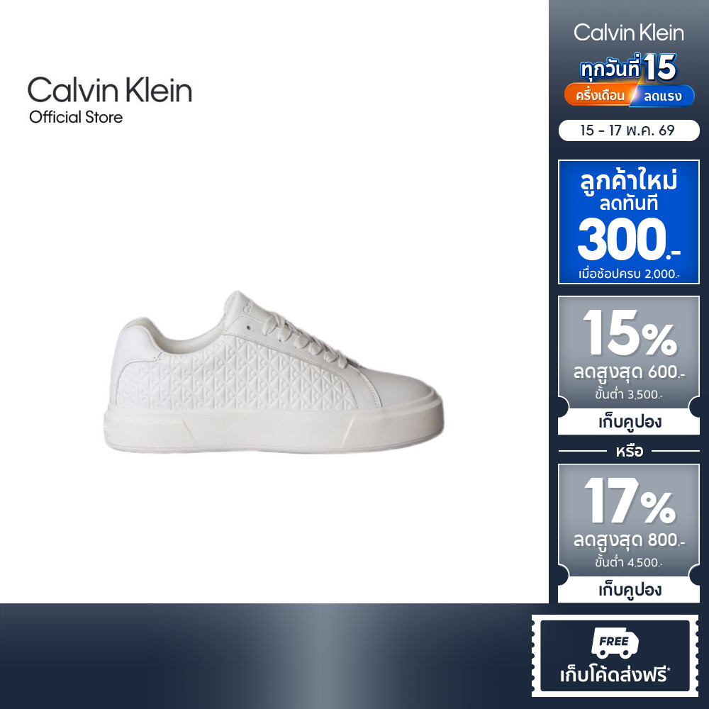 CALVIN KLEIN รองเท้าผ้าใบผู้หญิง รุ่น YW02006 YAF-สีขาว