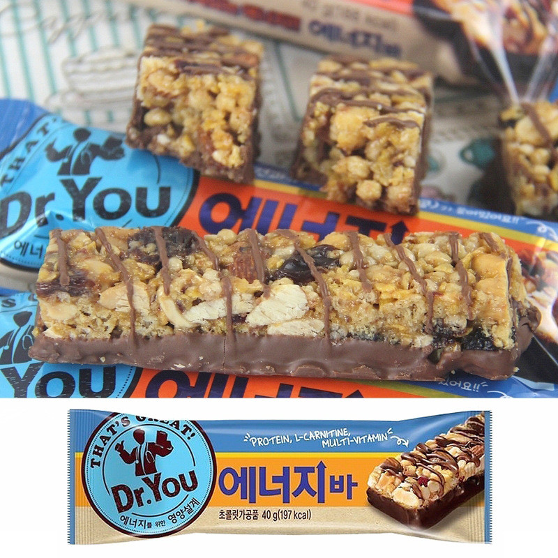 เกาหลีนําเข้าขนม Orion Dr.You Energy Bar Mixed Nut Sandwich Chocolate Bar Bar Bar 40g ถุง05121800 บี