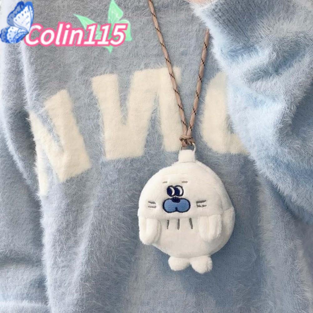 โคลินา115กระเป๋าใส่เหรียญ,ตุ๊กตาสัตว์นุ่มห้อยคอกระเป๋าเก็บ,แฟชั่นอเนกประสงค์น่ารักซีลหูฟังกระเป๋า