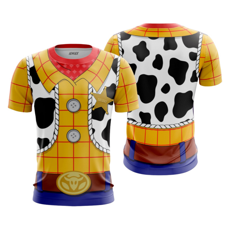 เสื้อยืดครอบครัวลายการ์ตูน Toy Story ตัวละครหลัก Woody และ Buzz แห้งเร็ว สวมใส่สบาย ไซส์ใหญ่ S-5XL