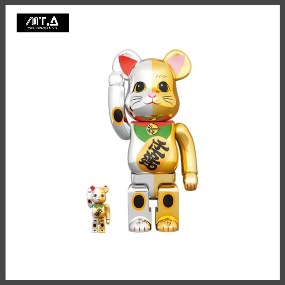 พร้อมส่ง🇹🇭 MTA. Bearbrick Maneki-neko Lucky Cat Gold & Silver Ver. 100% & 400%