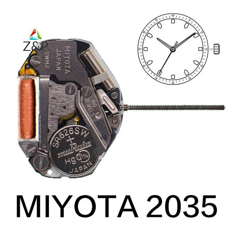 Z&P 2035 การเคลื่อนไหว Miyota 2035 ควอตซ์นาฬิกาสามมือปฏิทินซ่อมชิ้นส่วนปฏิทินขายร้อนคุณภาพสูงอุปกรณ์เสริม COD