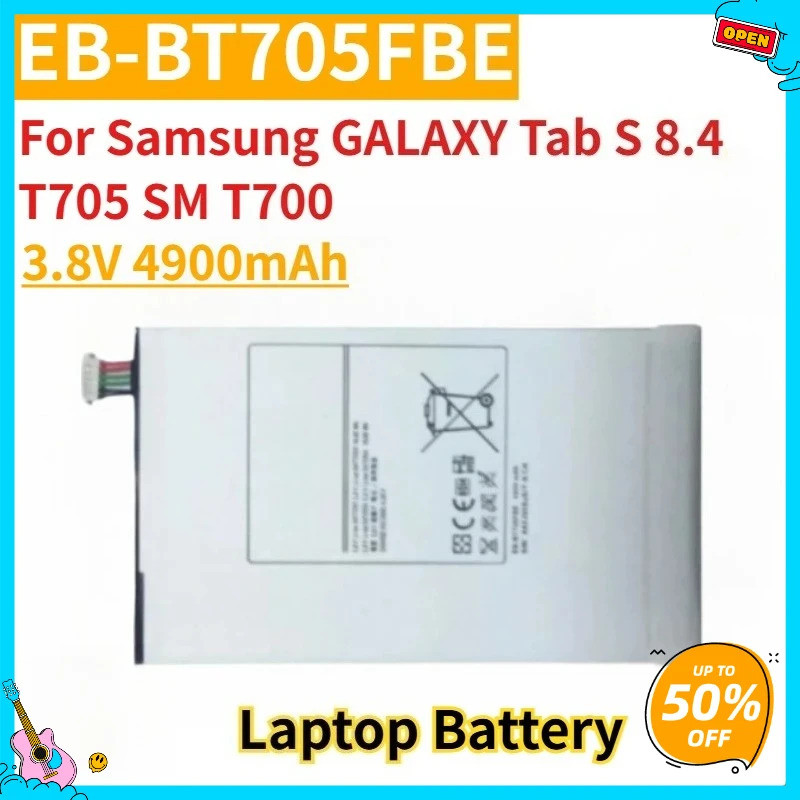 ใหม่เปลี่ยนแบตเตอรี่แล็ปท็อป 3.8V 4900mAh EB-BT705FBE สําหรับ Samsung GALAXY Tab S 8.4 T705 SM T700