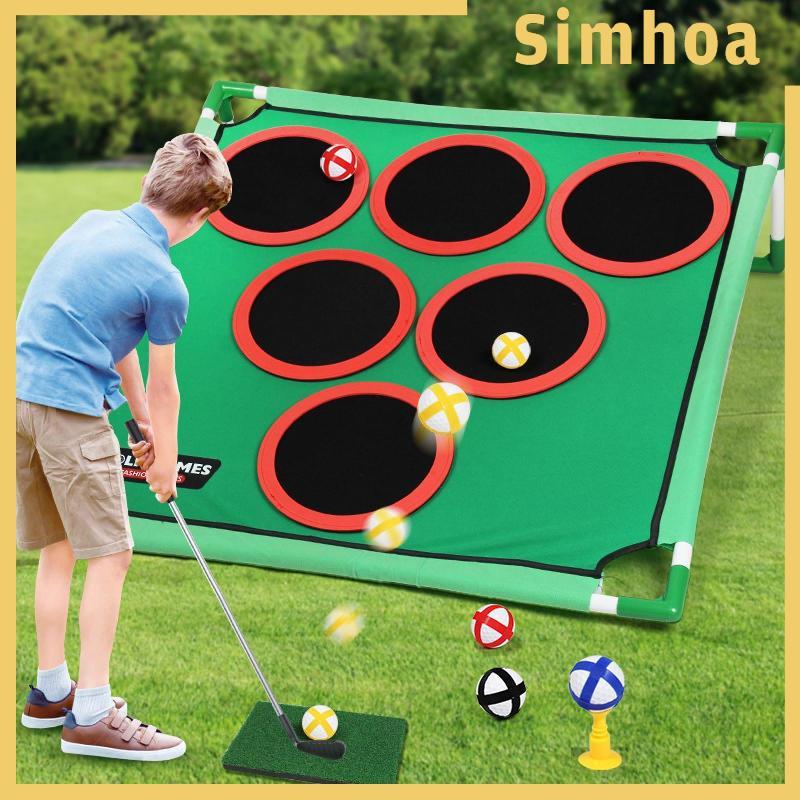 [SIMHOA] เล่นเกมกอล์ฟชุดนักกอล์ฟของขวัญกระเป๋าถือกอล์ฟ Chipping Cornhole ชุดพร้อมเสื่อสําหรับปาร์ตี้สนามหญ้า Backyard Family Gathering ในร่ม