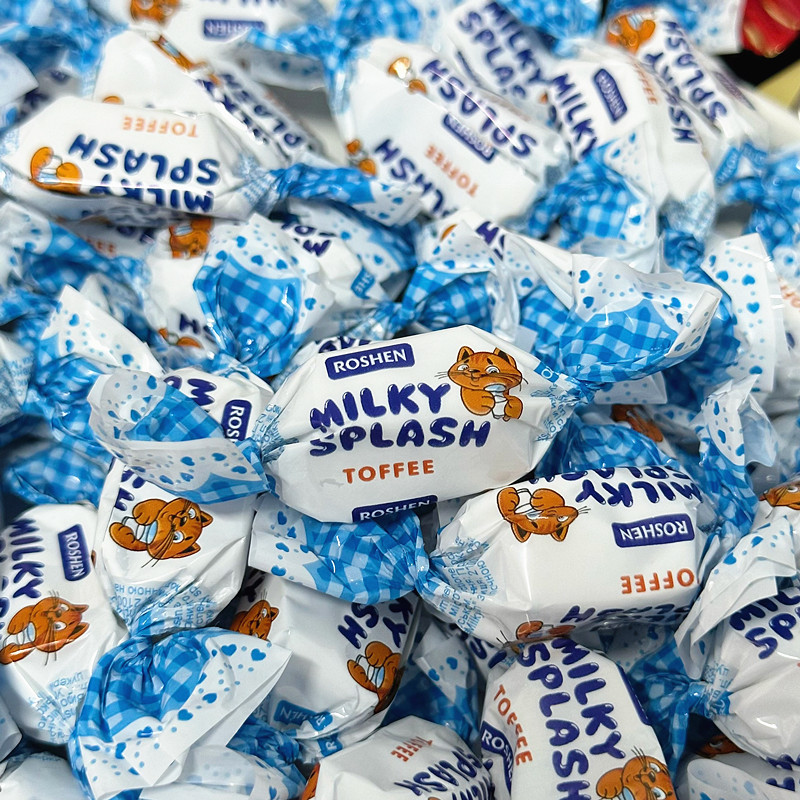 ยูเครนนําเข้า Rushen roshen Milky Toffee Filled Milk Candy Gummy Wedding Candy Bulk Fresh