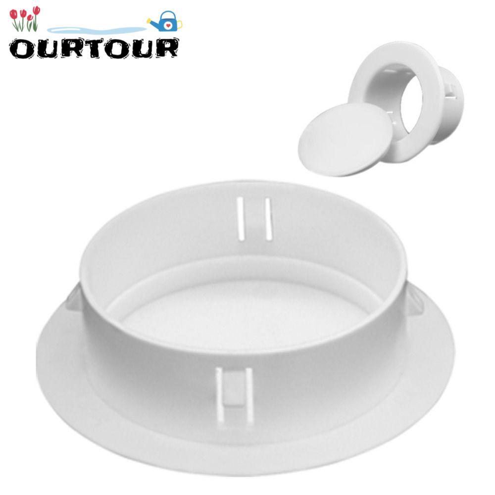 URTOUR ฝาครอบท่อเครื่องปรับอากาศ, ฝาครอบตกแต่งผนังแบบแยกสีขาว, รูผนังพลาสติกท่อฝาปิดสายเคเบิล