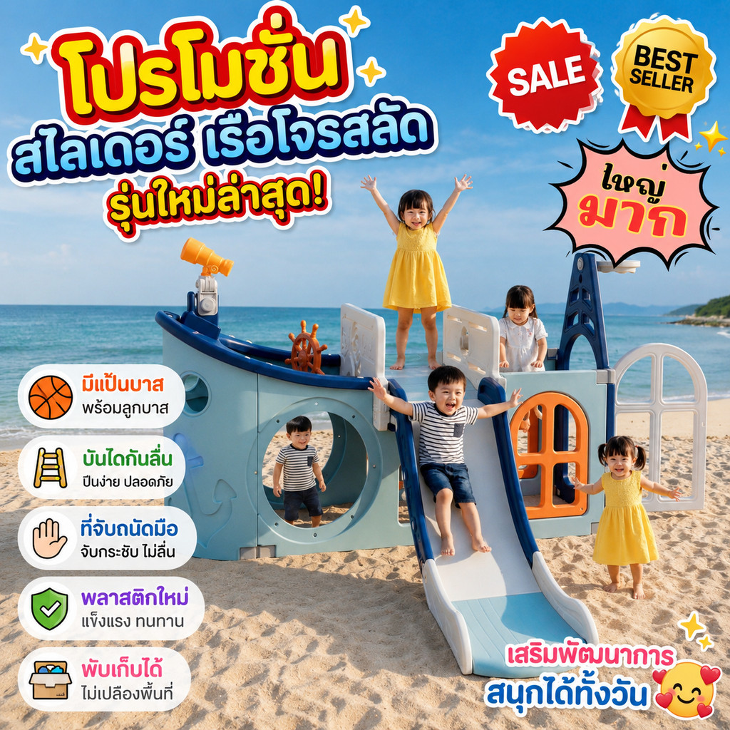 สไลเดอร์ ปีนป่าย เรือนักสำรวจ /ชิงช้าส สไลเดอร์ รุ่นต่างๆ