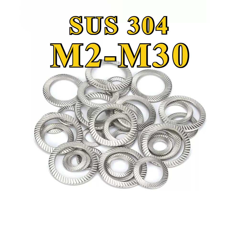 แหวนรอง แหวนรองน็อต ล็อค ฟันบนลาง กันสั่น กันคลาย สเตนเลส 304 / Serrated Lock Washer M2-M30[NBL] ราคา ถูกที่สุด ดีลบีเคเค แกลเลอรีภาพที่ 2